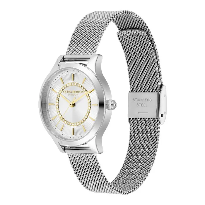 Women Classic Watches Olivia Burton 36mm Wonderlust White and Silver Mesh Watch Women Classic Watches Olivia Burton 36mm Wonderlust White and Silver Mesh Watch