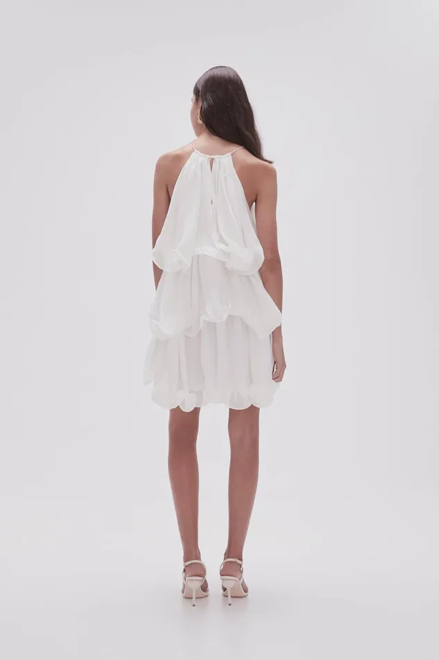 Women Claudia Tiered Mini Dress Ivory Aje Dresses