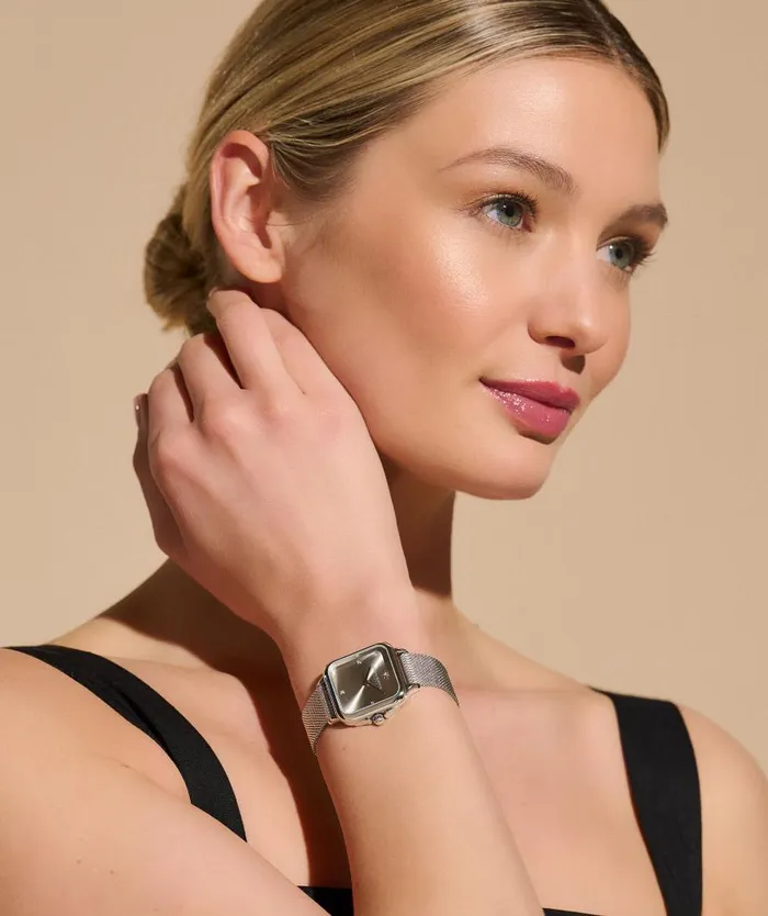 Women Color Dial Watches Olivia Burton 28mm Grosvenor Light Grey and Silver Mesh Watch Women Color Dial Watches Olivia Burton 28mm Grosvenor Light Grey and Silver Mesh Watch