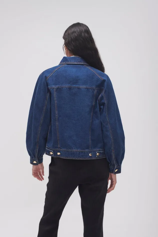 Women Colorado Denim Jacket Washed Indigo Aje Denim
