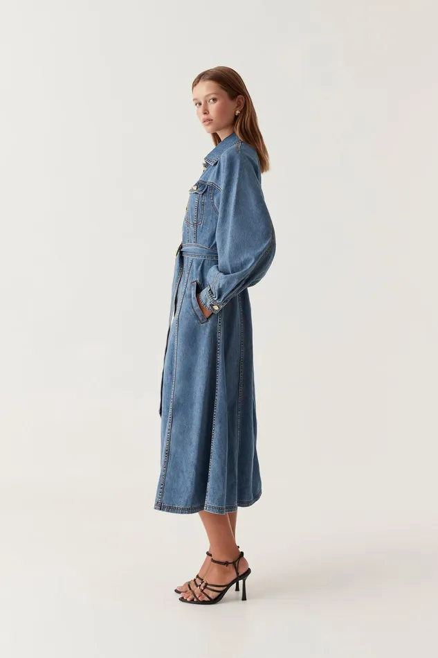 Women Colorado Denim Midi Dress 90039s Wash Aje Denim