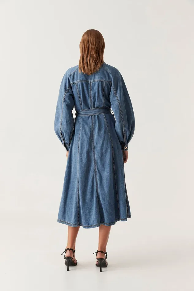 Women Colorado Denim Midi Dress 90039s Wash Aje Denim