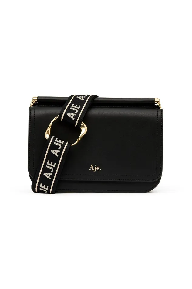 Women Cosmos Chain Crossbody Bag Black Aje Handbags and Wallets