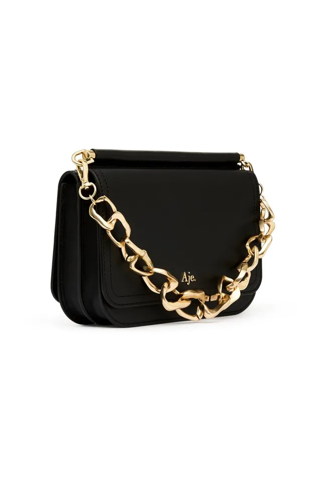 Women Cosmos Chain Crossbody Bag Black Aje Handbags and Wallets