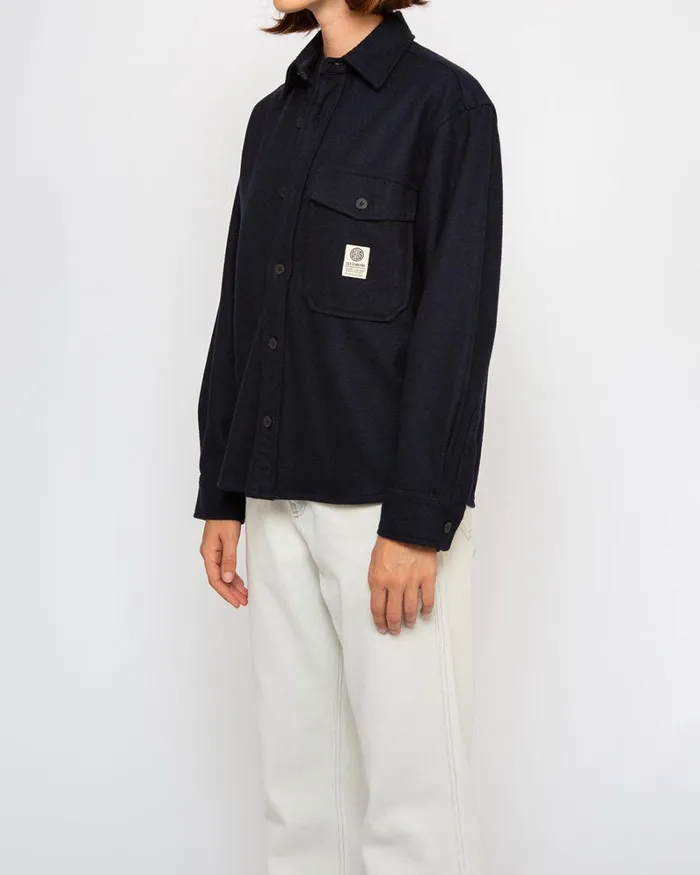 Women CPO Wool Shirt 8211 Navy Deus Ex Machina Shirts Women CPO Wool Shirt 8211 Navy Deus Ex Machina Shirts