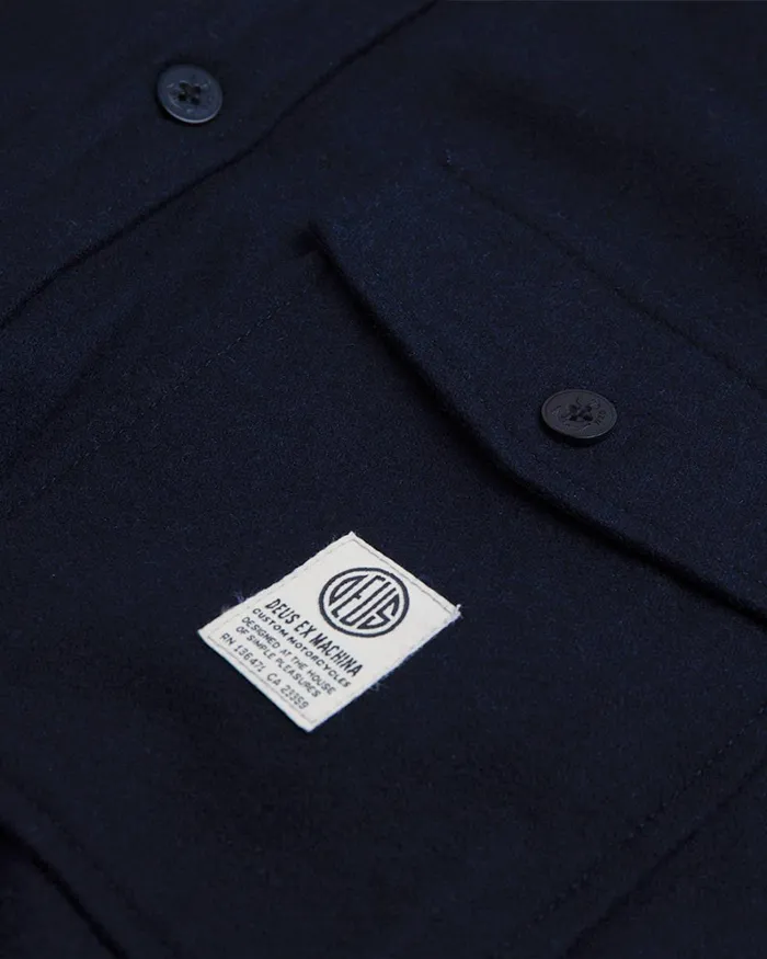 Women CPO Wool Shirt 8211 Navy Deus Ex Machina Shirts Women CPO Wool Shirt 8211 Navy Deus Ex Machina Shirts