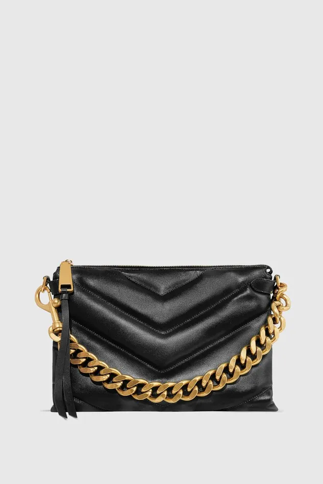 Women Crossbody Bags Rebecca Minkoff Edie Maxi Crossbody Blackantique Brass