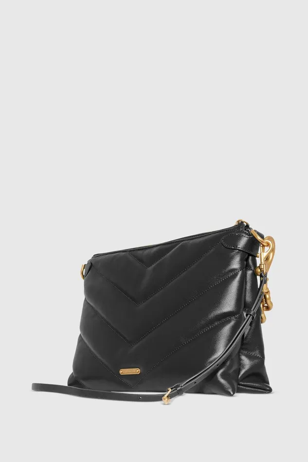 Women Crossbody Bags Rebecca Minkoff Edie Maxi Crossbody Blackantique Brass