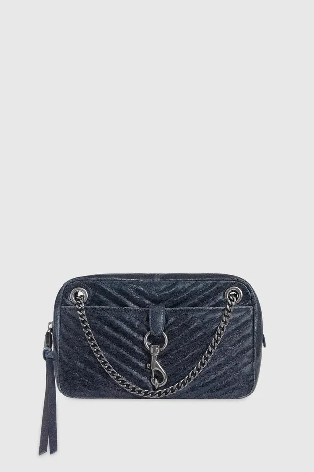 Women Crossbody Bags Rebecca Minkoff Edie Zip Shoulder Midnightgunmetal