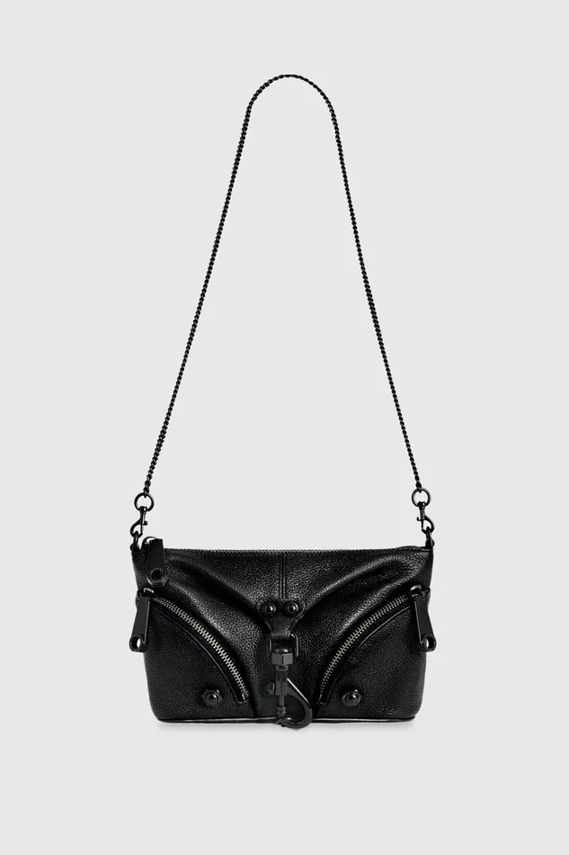 Women Crossbody Bags Rebecca Minkoff Mini Julian Crossbody Blackblack Shellac