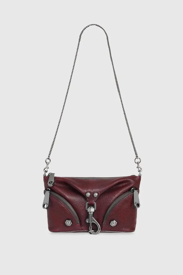 Women Crossbody Bags Rebecca Minkoff Mini Julian Crossbody Garnetgunmetal