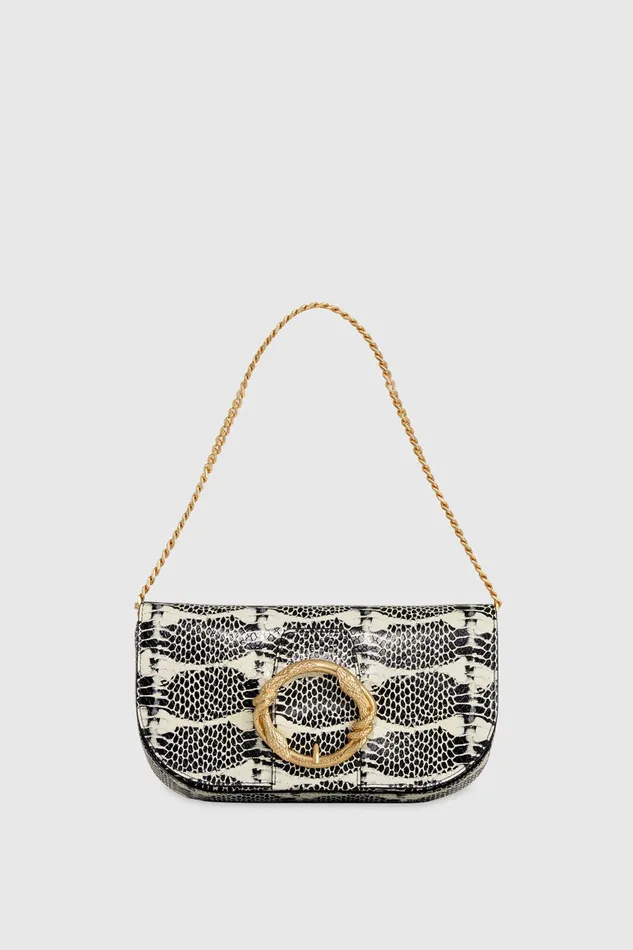 Women Crossbody Bags Rebecca Minkoff Snake Ring Crossbody Blackwhite Snake