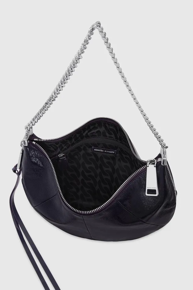 Women Crossbody Bags Rebecca Minkoff Zip Around Crossbody Dark Auberginesilver