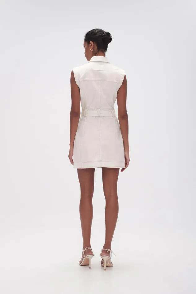 Women Darcie Denim Mini Dress White Aje Denim