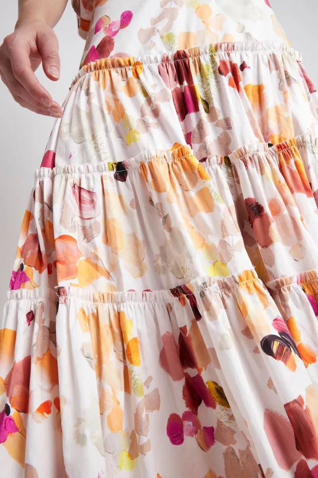 Women Dassia Tiered Skirt Wallpaper Floral Aje Skirts