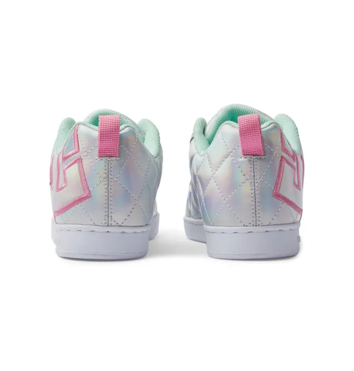 Women DC Shoes Sneakers Court Graffik SE Shoes Whitemetallic Silverpink