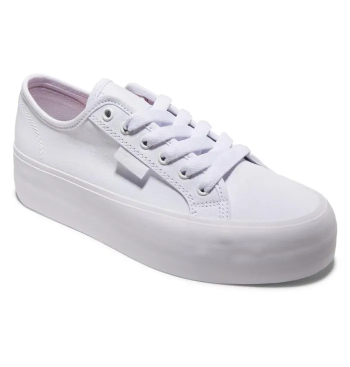 Women DC Shoes Sneakers Manual Platform Shoes Whitewhite
