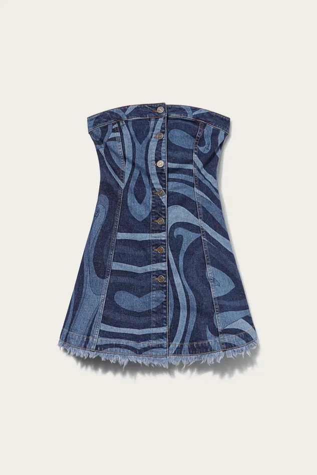 Women Denim PUCCI MarmoPrint Denim Dress