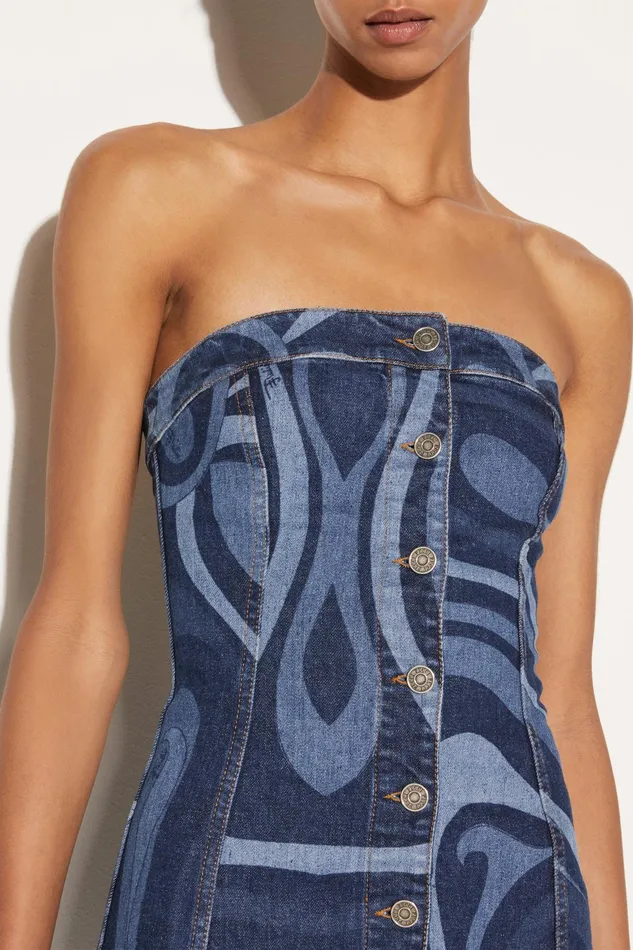 Women Denim PUCCI MarmoPrint Denim Dress