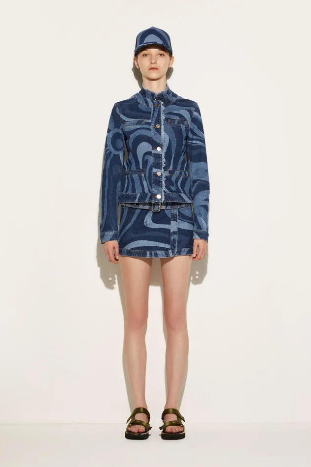Women Denim PUCCI MarmoPrint Denim Jacket