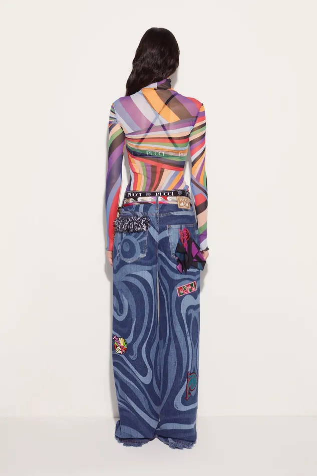 Women Denim PUCCI MarmoPrint Embellished Jeans