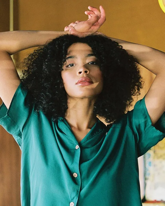 Women Donna Cropped Shirt 8211 Teal Deus Ex Machina Shirts Women Donna Cropped Shirt 8211 Teal Deus Ex Machina Shirts