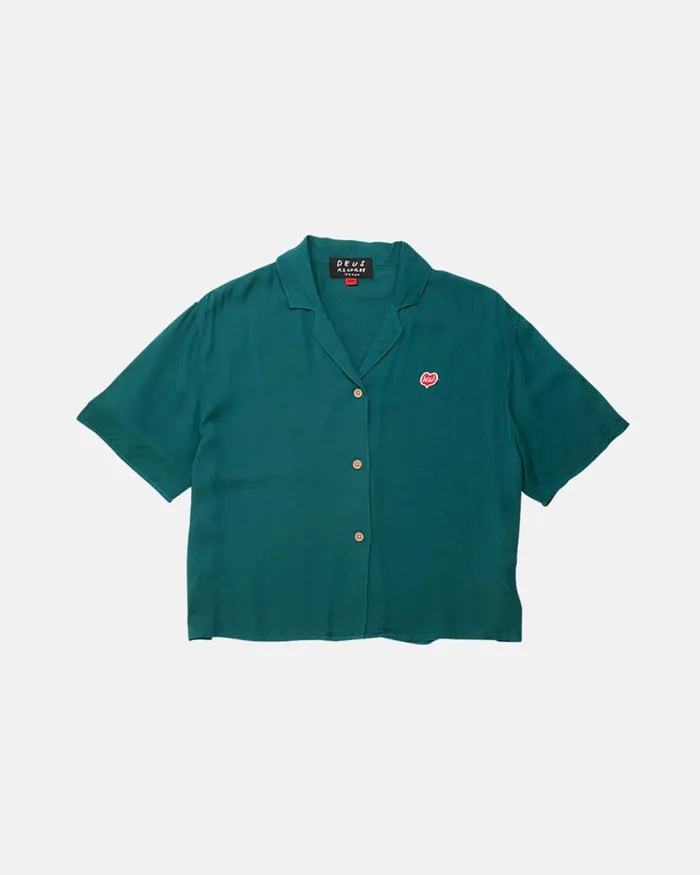 Women Donna Cropped Shirt 8211 Teal Deus Ex Machina Shirts Women Donna Cropped Shirt 8211 Teal Deus Ex Machina Shirts