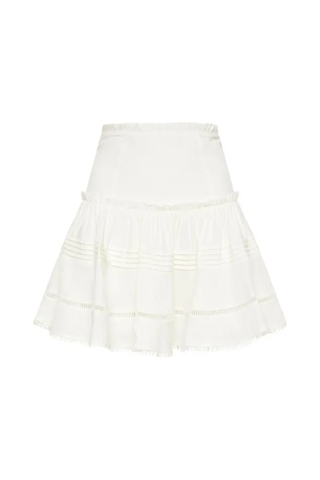 Women Dora Ruffle Mini Skirt Ivory Aje Skirts