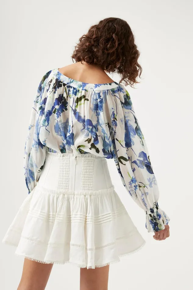 Women Dora Ruffle Mini Skirt Ivory Aje Skirts