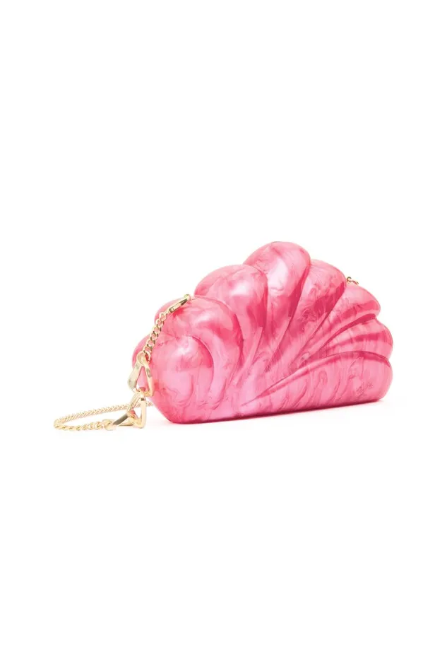 Women Dreamer Clamshell Clutch Brilliant Pink Aje Handbags and Wallets