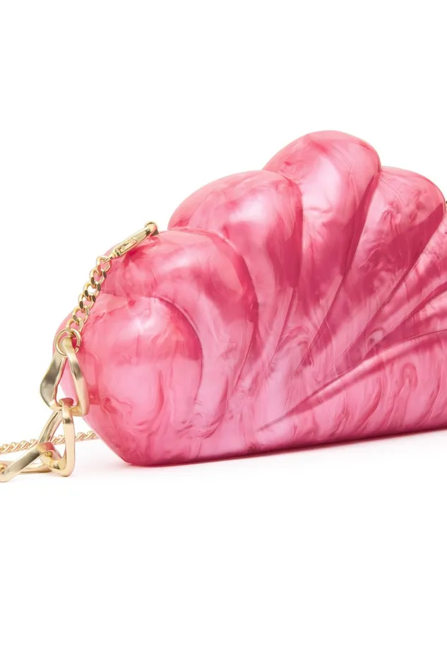 Women Dreamer Clamshell Clutch Brilliant Pink Aje Handbags and Wallets