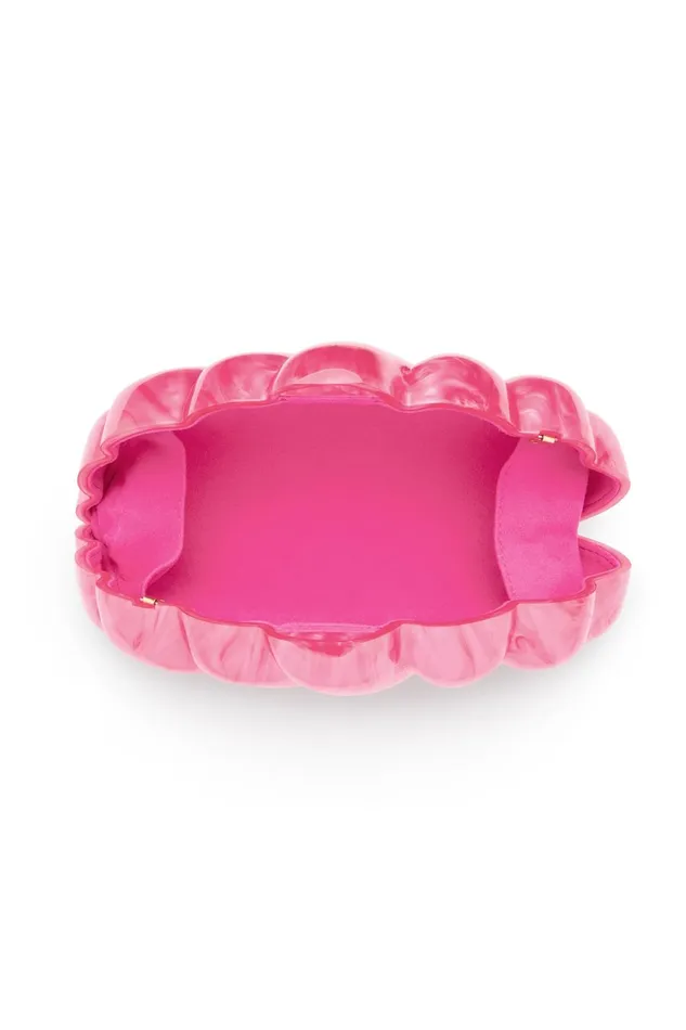 Women Dreamer Clamshell Clutch Brilliant Pink Aje Handbags and Wallets