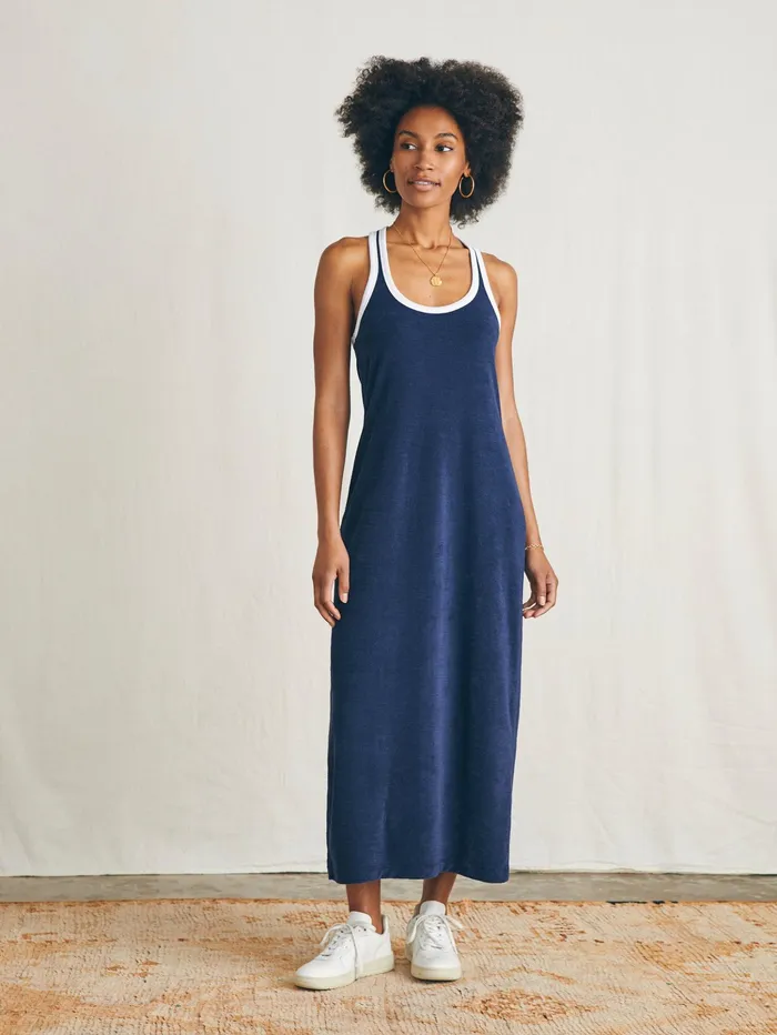Women Dresses Faherty Cabana Towel Terry Dress Navy Blazer