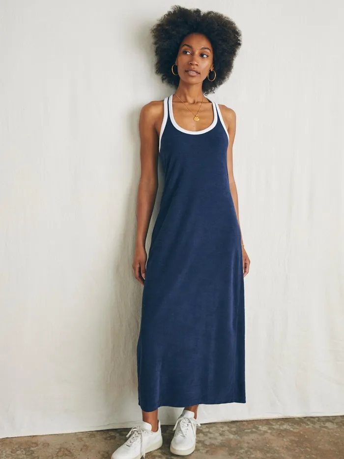 Women Dresses Faherty Cabana Towel Terry Dress Navy Blazer