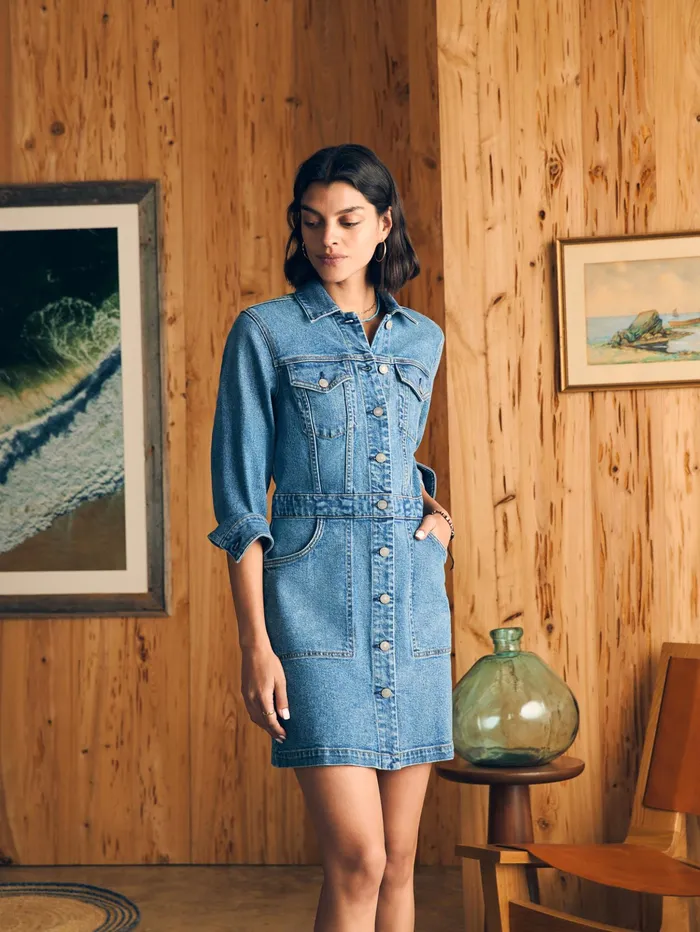 Women Dresses Faherty Michelle Denim Dress Sea Bright Wash