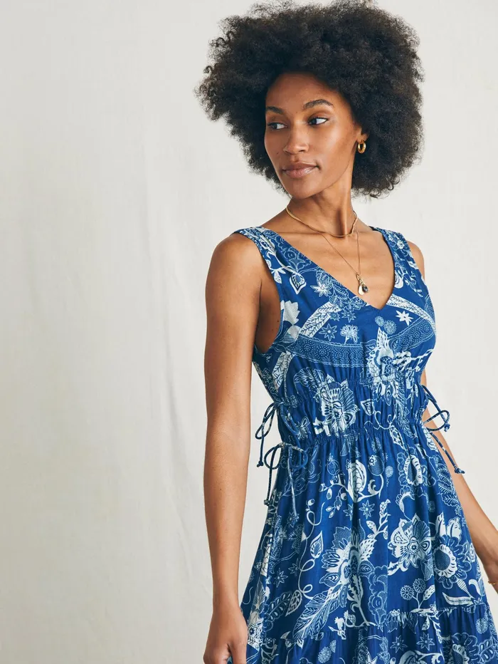 Women Dresses Faherty Sandbar Maxi Dress Blue Kenji Floral