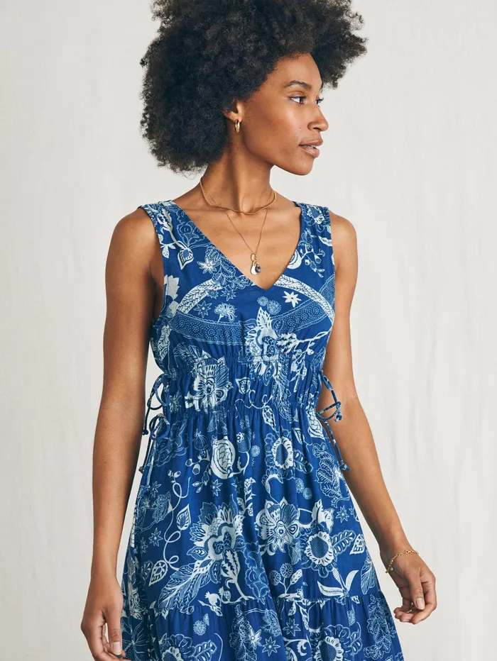 Women Dresses Faherty Sandbar Maxi Dress Blue Kenji Floral