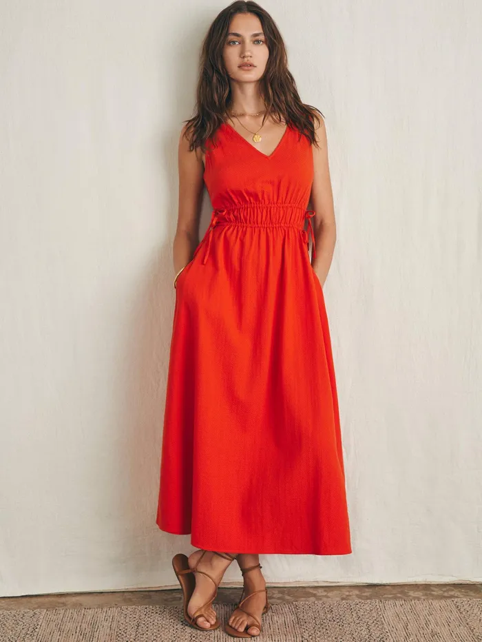 Women Dresses Faherty Sandbar Maxi Dress Poppy Red