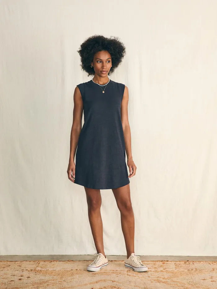 Women Dresses Faherty Sunwashed Slub Muscle Dress Washed Black
