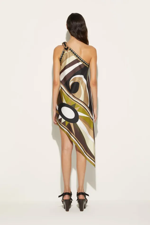 Women Dresses PUCCI CigniPrint Asymmetric SilkTwill Dress
