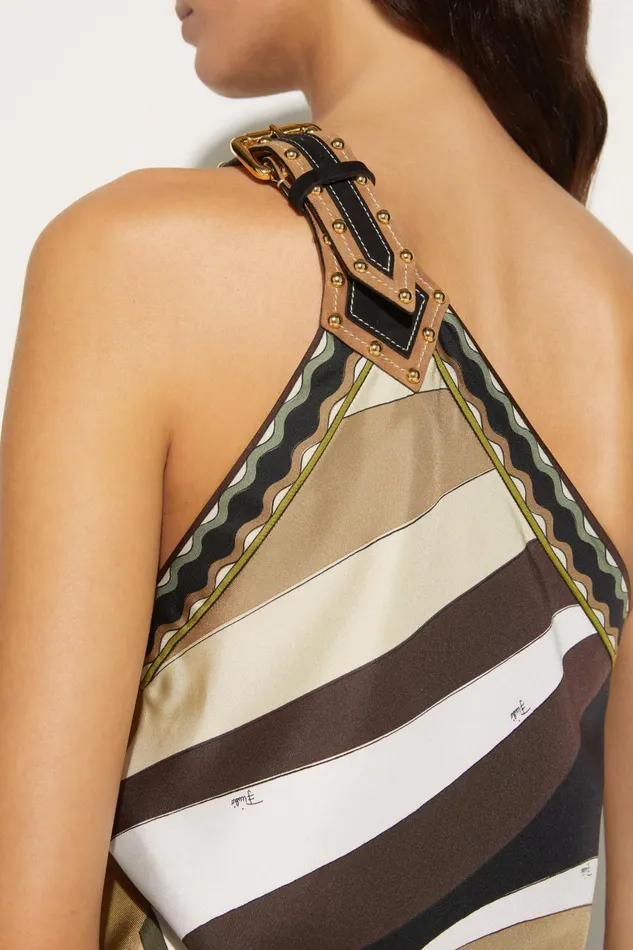 Women Dresses PUCCI CigniPrint Asymmetric SilkTwill Dress