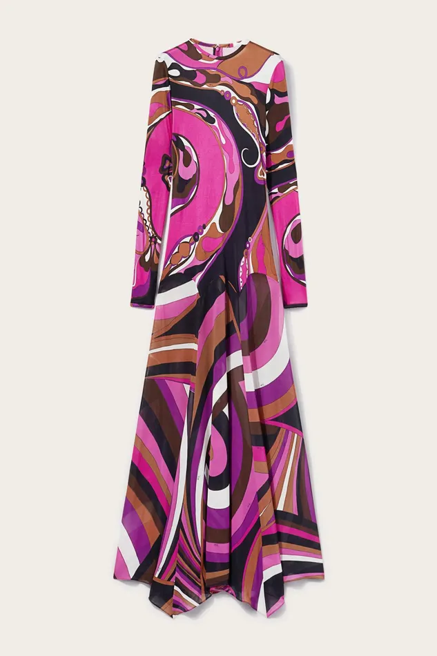 Women Dresses PUCCI Orchidee And IridePrint Long Dress