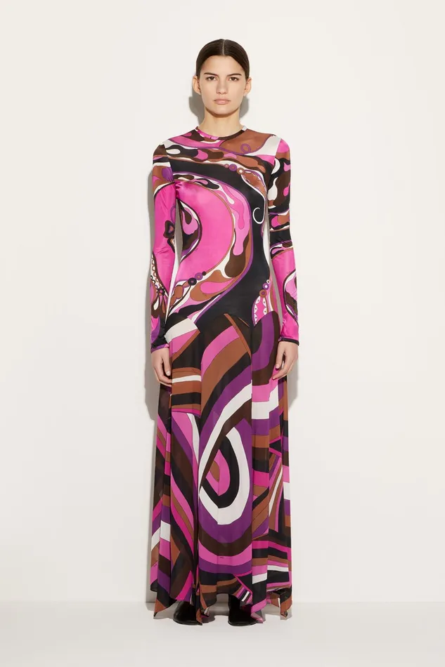 Women Dresses PUCCI Orchidee And IridePrint Long Dress