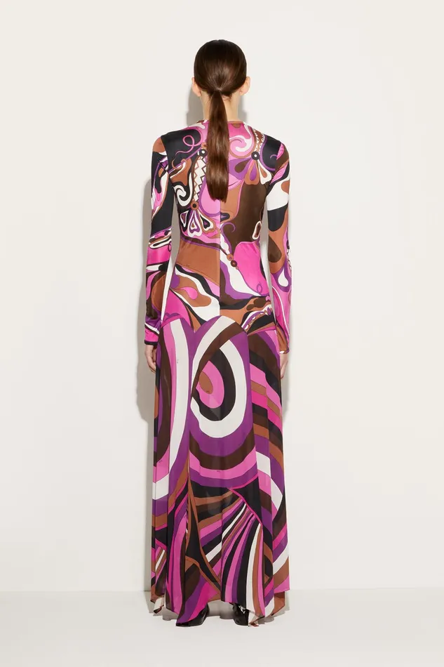 Women Dresses PUCCI Orchidee And IridePrint Long Dress
