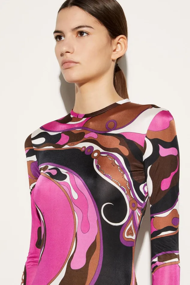 Women Dresses PUCCI Orchidee And IridePrint Long Dress