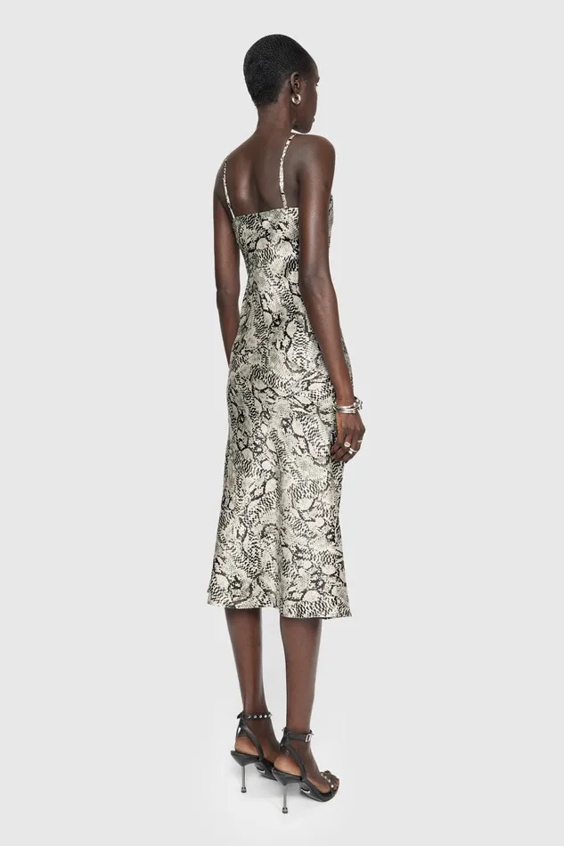 Women Dresses Rebecca Minkoff Verona Slip Dress Blackwhite Snake