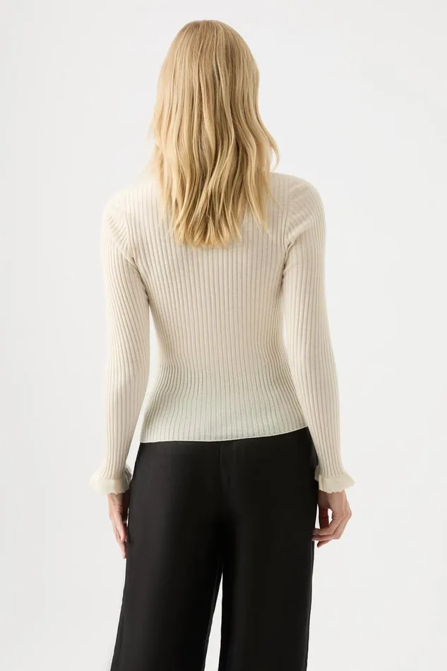 Women Duality Seamless Cardigan Ivory Aje Knitwear and Jumpers