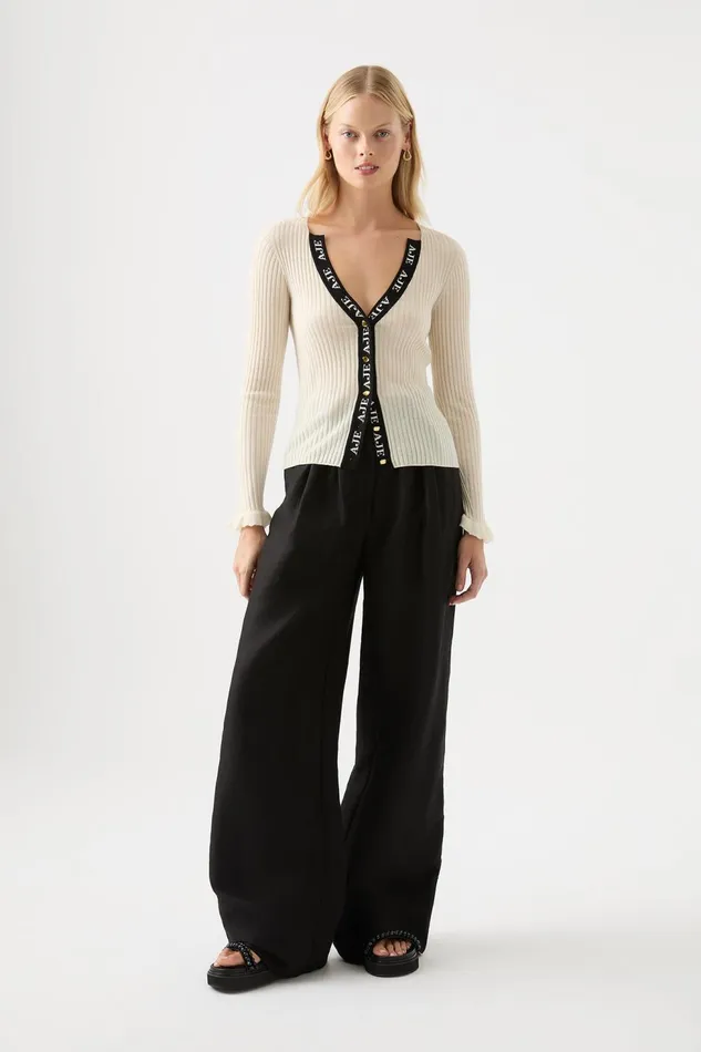 Women Duality Seamless Cardigan Ivory Aje Knitwear and Jumpers