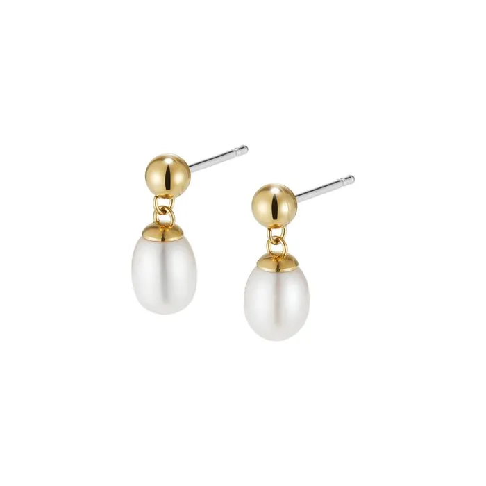 Women Earrings Olivia Burton By The Sea Pearl Gold Plated Drop Earrings