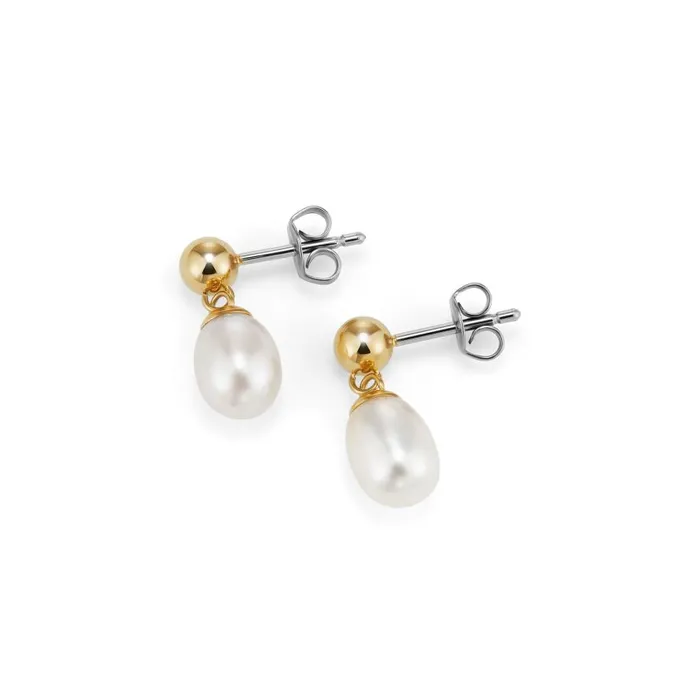 Women Earrings Olivia Burton By The Sea Pearl Gold Plated Drop Earrings